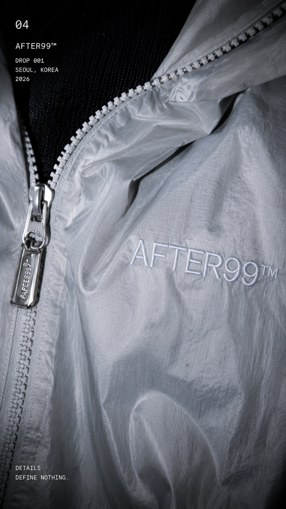 Technical zipper detail