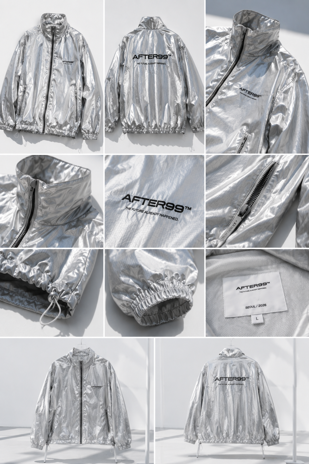 Shell windbreaker construction and detail board